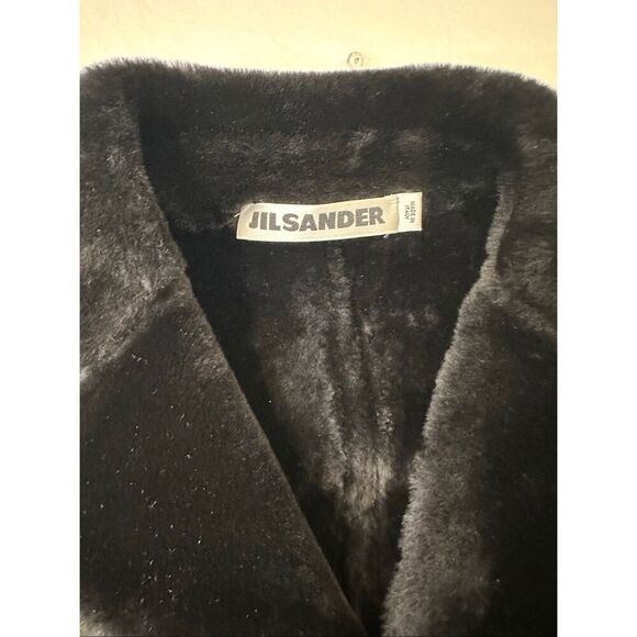 Jil Sander Authentic Women’s Black Lamb Leather Moulton Coat Made in Italy - Picture 2 of 16